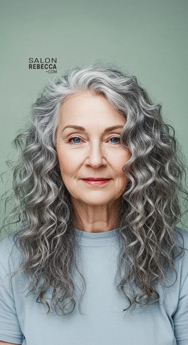 13. Half-Up, Half-Down with Curls | Trendy And Age-Defying Hairstyles For Older Women