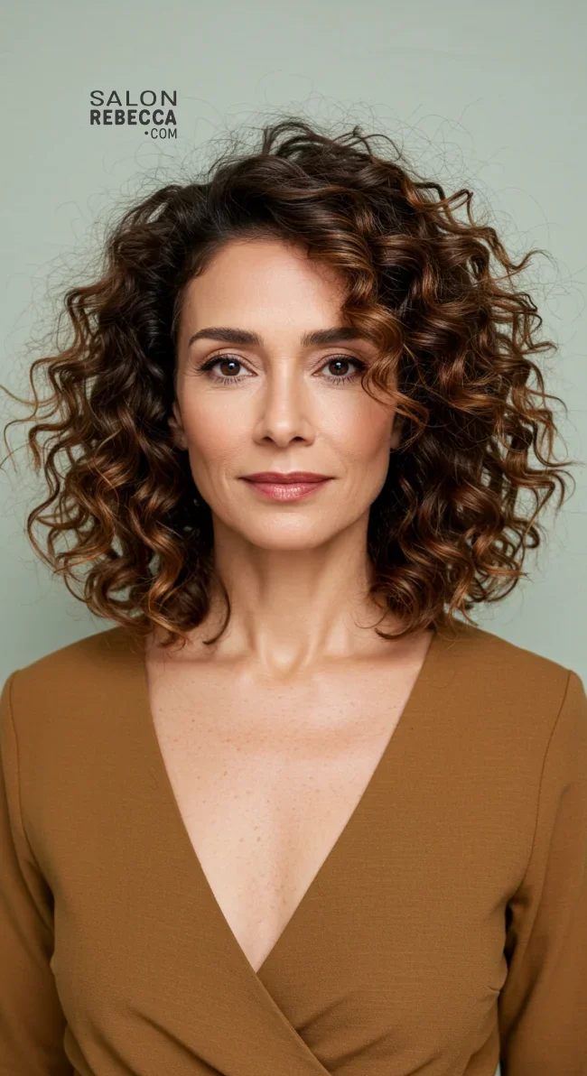 15. Curly Side-Parted Style | Youthful Looks: Trendy Hairstyles For Over 50