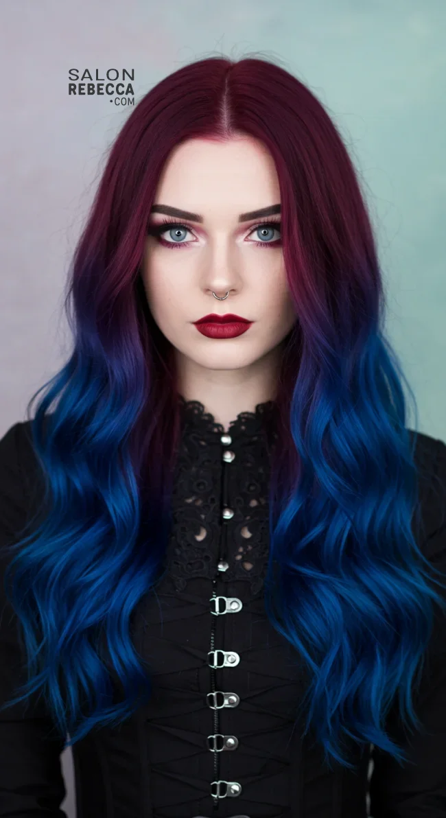 5. Midnight Blue or Deep Red Dyed Hair | 8 Most Popular Goth Hairstyles For Girls